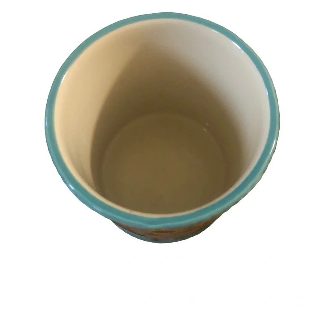 Pioneer Woman Melody Stoneware Floral Utensil Holder Crock Farmhouse Retro
